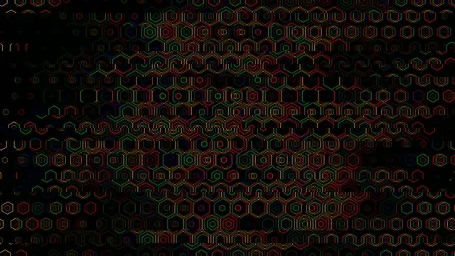 Animated Neon Hexagon Grid Pattern - 4K