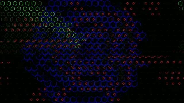 Animated Neon Hexagon Network Structure 4K
