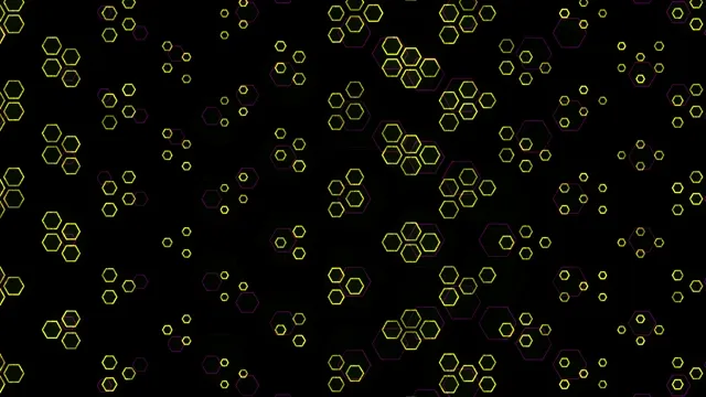 Animated Neon Hexagons Digital Network Background