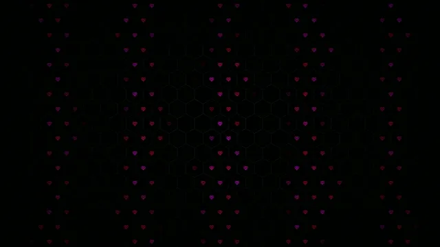 Animated pink neon hearts 4K UHD widescreen motion background