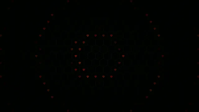 Animated red hearts floating on dark background 4K UHD