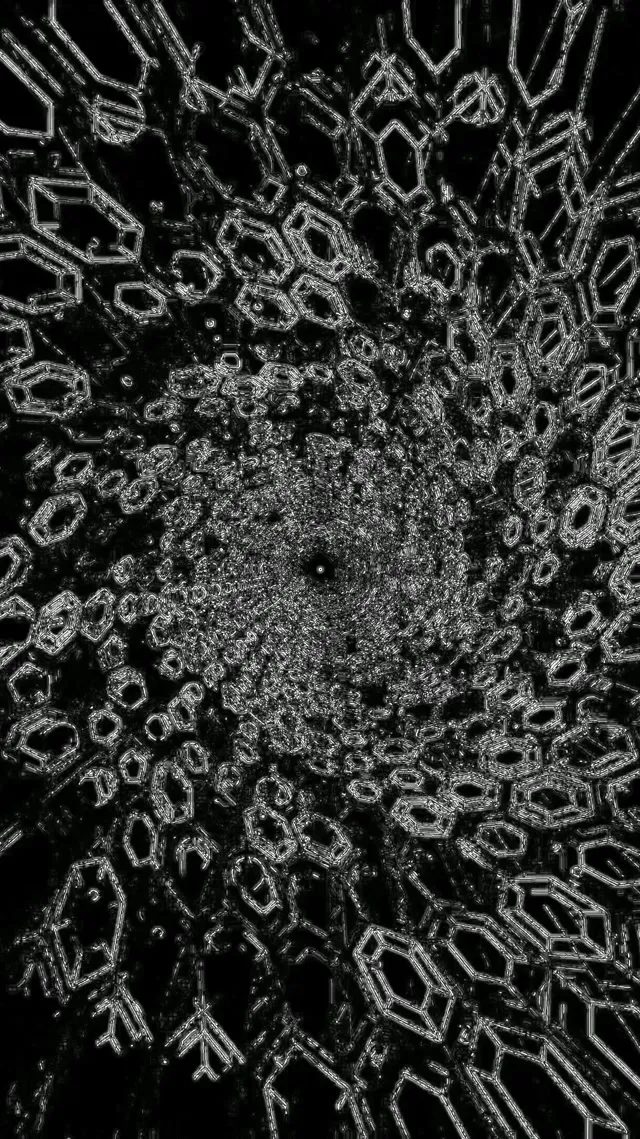 Svart Neontunnel Hexagon Skärmsläckare 60fps 9:16 Reels VJ Loop