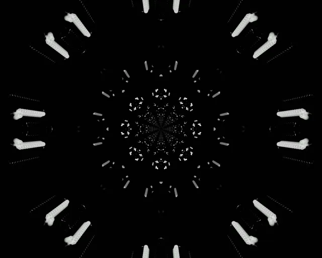 Neontunneli Fraktaali Lumihiutale Räjähdys VJ Loop 5:4 Industrial 60fps Näytönsäästäjä