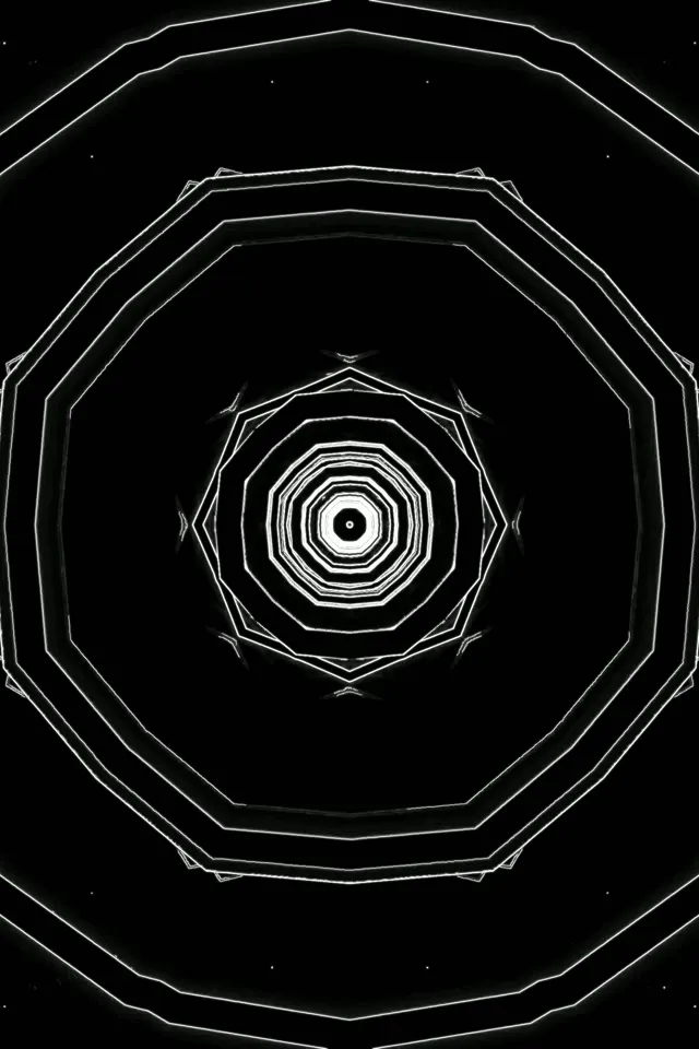 Neon Tunnel Decagon Vortex VJ Loop 2:3 Photo Portrait 60fps Screensaver