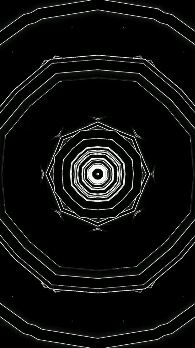 Neon Tunnel Decagonal Vortex VJ Loop 9:16 Reels 60fps Screensaver