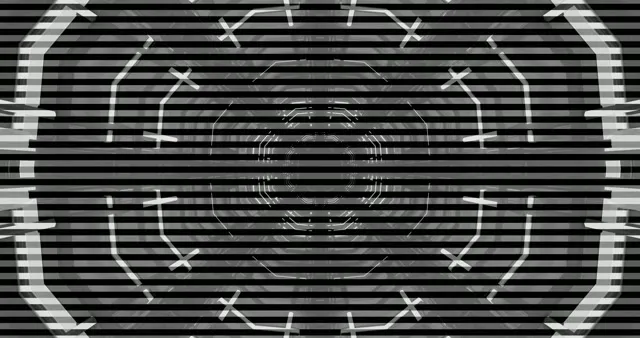 Black Scanline Tunnel VJ Loop | 4K 60fps Retro Tech