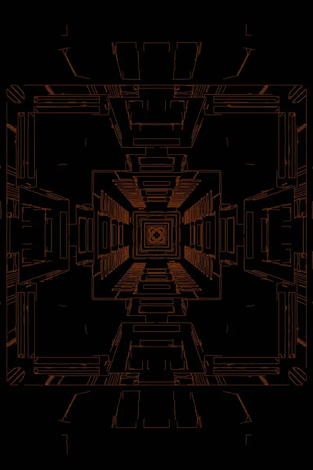 Black White Geometric Tunnel 60fps | Linear Architecture Tall VJ