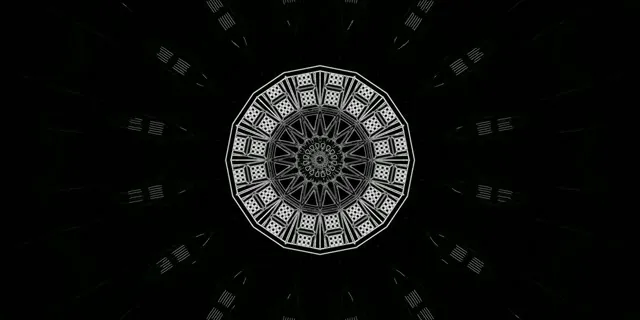 Neon Tunnel Gotische Mandala VJ Loop 2:1 Univisium 60fps Screensaver
