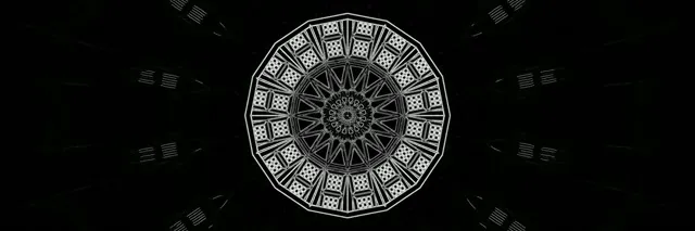 Neon Tunnel Gothic Mandala 3:1 Triple Wide 60fps Screensaver Vj Loop