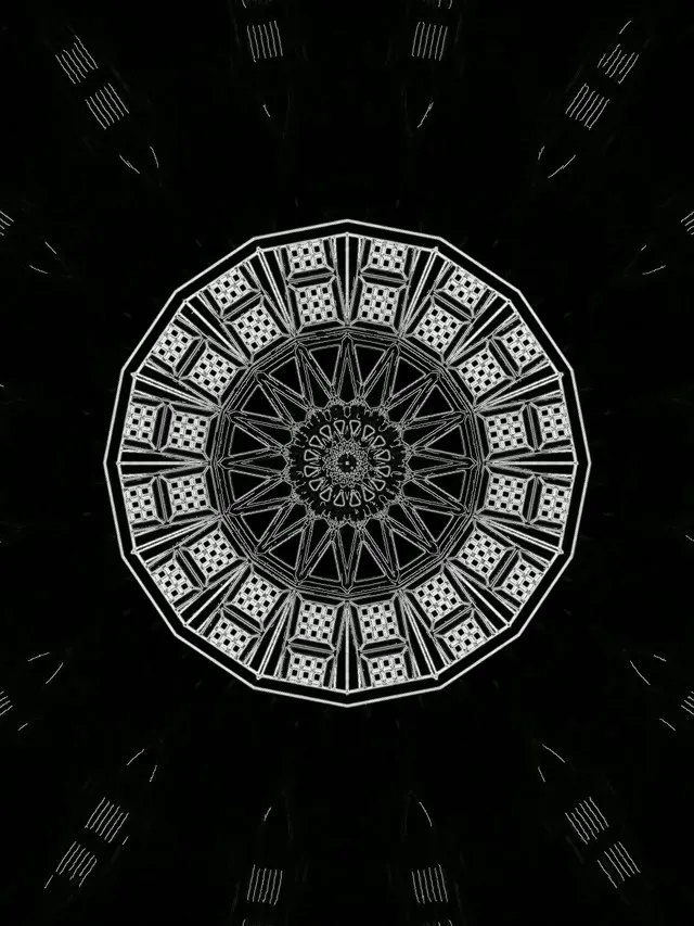 Neon Tunnel Mandala Star Vj Loop 3:4 iPad Portrait 60fps Screensaver