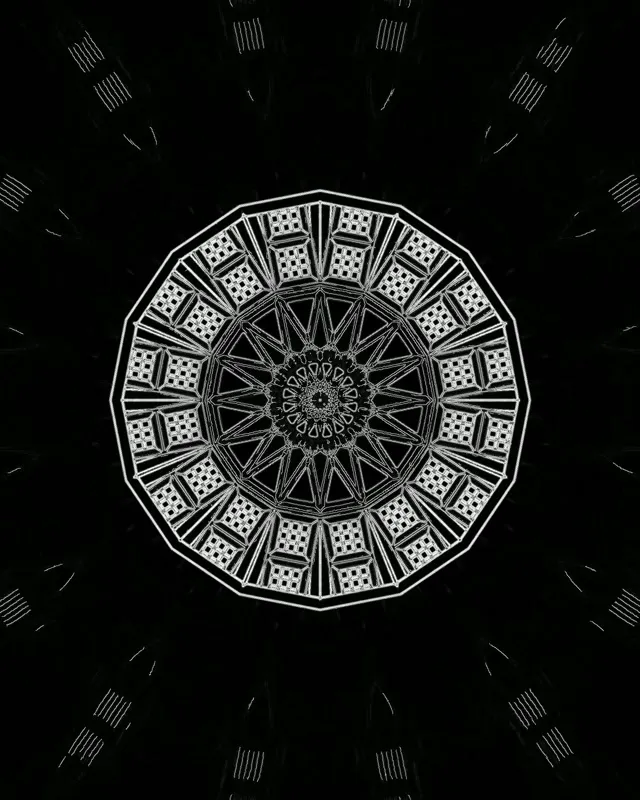 Neon Tunnel Mandala Star Burst VJ Loop 4:5 Instagram 60fps Screensaver