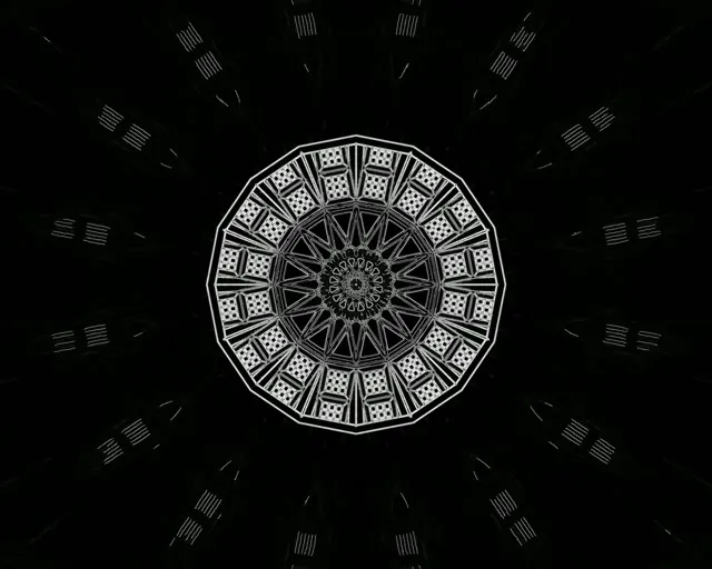 Neon Tunnel 5:4 Industrial Kaleidoscope Star Burst VJ Loop 60fps Screensaver