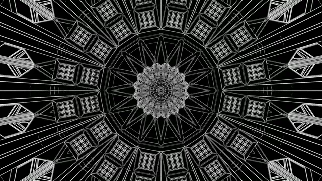 تونل نئون سیاه سفید ماندالا محافظ صفحه 4K UHD 60fps VJ Loop