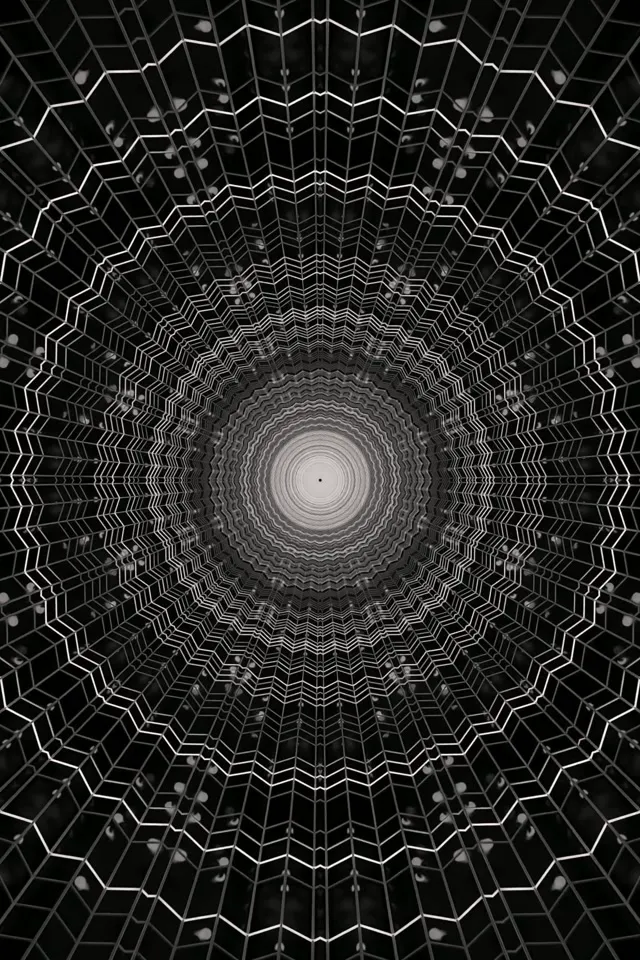 Neon Tunnel Spider Web Vortex VJ Loop 2:3 Photo Portrait 60fps Screensaver