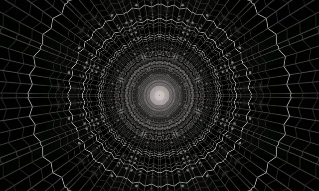 VJ Loop Túnel de Neón Vórtice Telaraña 5:3 wide 60fps Salvapantallas