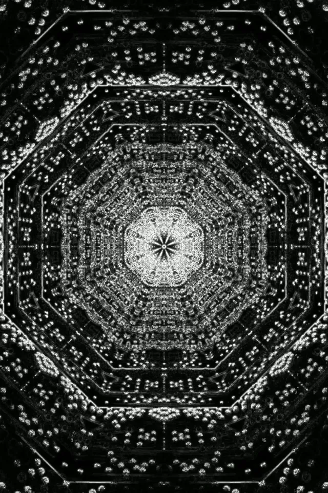 Neon Tunel Fraktalni Oktagon Vrtlog 2:3 Photo Portrait 60fps Čuvar Ekrana VJ Loop