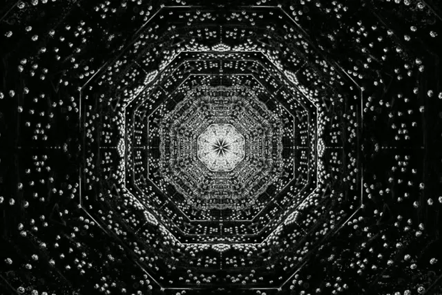 Neónový tunel fraktálny osemuholník VJ Loop 3:2 Surface 60fps šetrič obrazovky