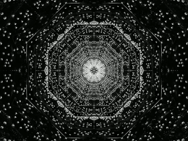 VJ Loop Neon Tunela Fraktal Oktagono Zurrungailua 4:3 Klasikoa 60fps Pantaila-babeslea