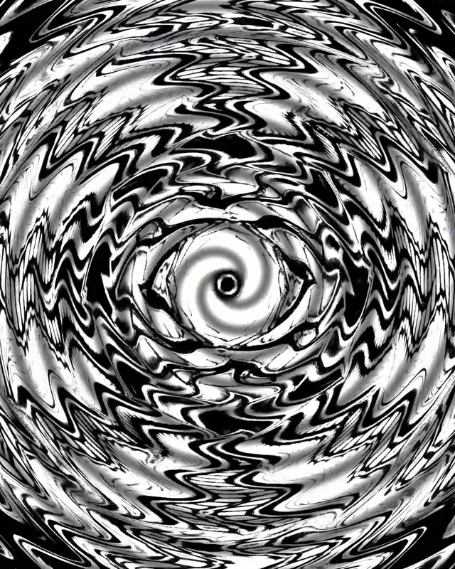 Neon Tunnel Black White Swirl Vortex VJ Loop 60fps 4:5 Instagram Ekrano užraktas