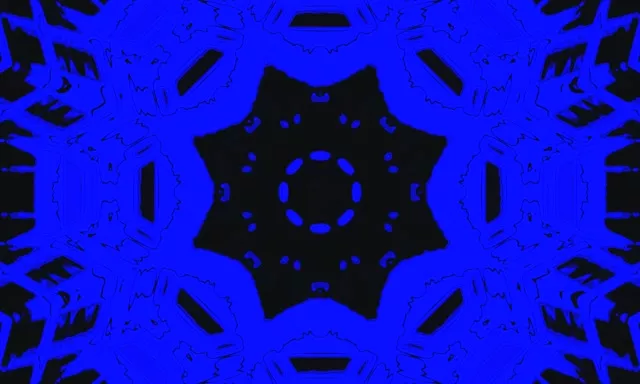 Kék Fekete Neon Tunnel Kaleidoszkóp Képernyővédő 5:3 Széles 60fps VJLoops