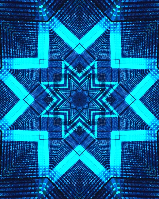 Син Геометриски Неонски Тунел Чувар на екран Windows 11 VJLoops 4:5 Instagram 60fps