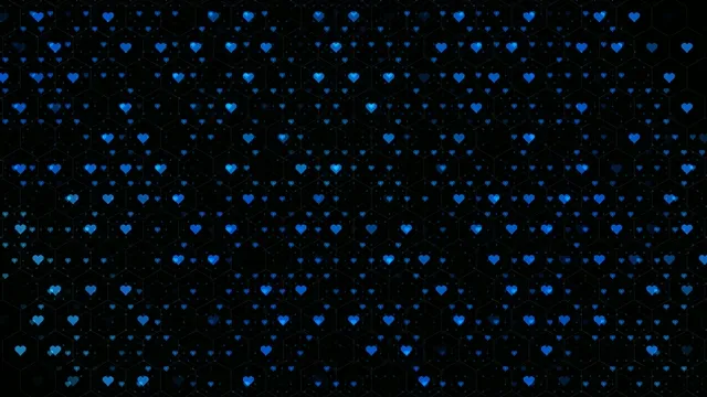 Blue glowing hearts network 4K UHD motion background for broadcast