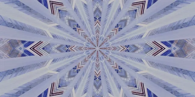 Blue Kaleidoscope Neon Tunnel Screensaver 2:1 Univisium 60fps VJ Loop PC