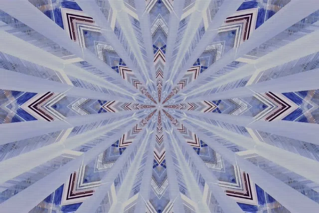 Modrý kaleidoskop neonový tunel spořič obrazovky 3:2 Surface 60fps VJ Loop