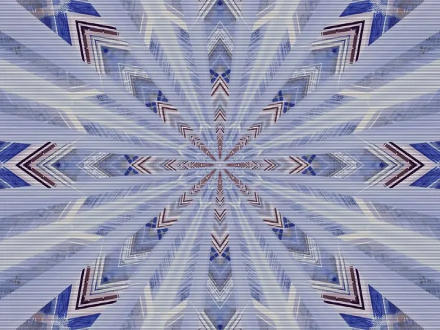 Terowongan Neon Biru Kaleidoskop Screensaver 4:3 Classic 60fps VJ Loop