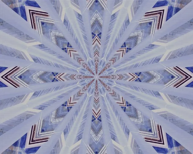 تونل نئون آبی Snowflake Screensaver 5:4 Industrial 60fps VJ Loop