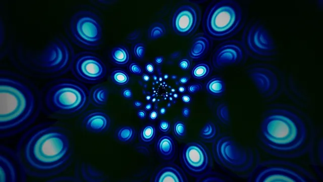 Blue Neon Circles Tunnel Abstract 4K Motion