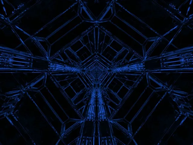 Túnel de Neó Blau Quadrícula Estalvi de Pantalla 4:3 Clàssic 60fps VJ Loop PC