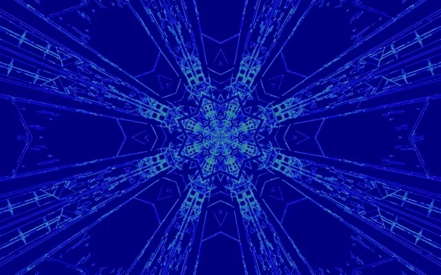 تونل نئون آبی کالیدوسکوپ محافظ صفحه MacBook ۱۶:۱۰ Vj Loop 60fps