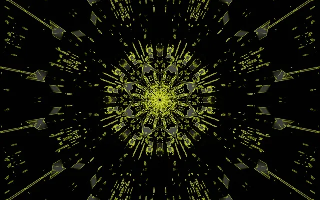 Tunnel Néon Kaléidoscope Bleu Vj Loop 60fps 16:10 Macbook Économiseur d'Écran