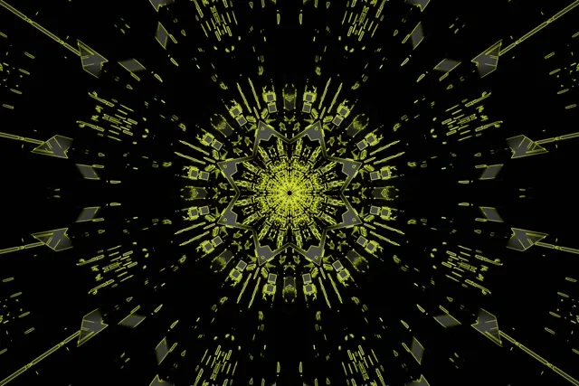 Σήραγγα Neon Blue Star Kaleidoscope VJ Loop 3:2 Surface 60fps Screensaver