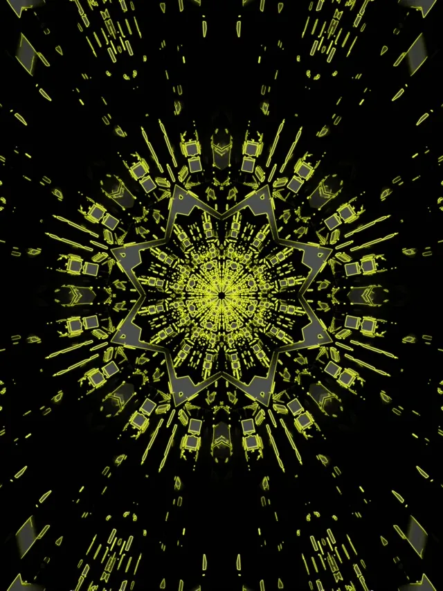 Σήραγγα Neon Blue Star Kaleidoscope Vj Loop 3:4 iPad Portrait 60fps Screensaver
