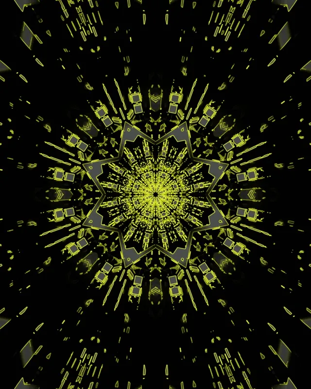 Neon Tunnel Blue Star Kaleidoscope VJ Loop 4:5 Instagram 60fps Screensaver