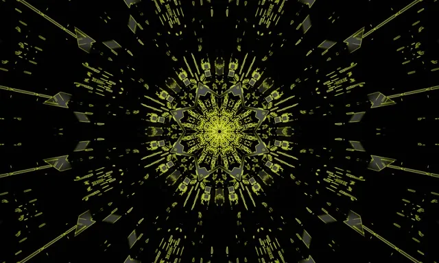 Túnel de Neón Explosión Estrella Caleidoscopio Azul VJ Loop 5:3 Wide 60fps Salvapantallas