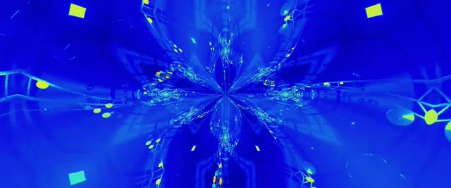 Blue Neon Tunnel Kaleidoscope Vortex | 2.39:1 Cinemascope 60fps VJ Loop Screensaver
