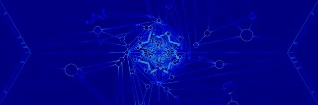 อุโมงค์นีออนน้ำเงินเครือข่าย 3:1 ไตรเปิลไวด์ 60fps สกรีนเซฟเวอร์ VJLoops