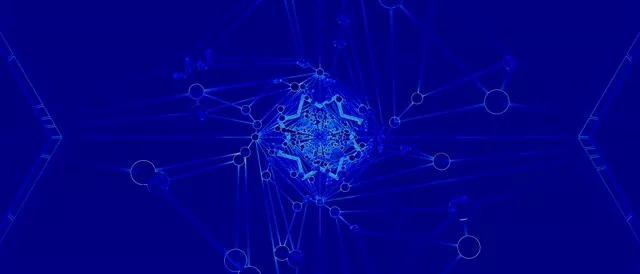 Niebieski Neon Tunel Sieć 60fps 21:9 Ultraszeroki Wygaszacz VJ Loop