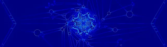 Blue Neon Tunnel Network 60fps Screensaver 32:9 Super Ultrawide VJ Loop