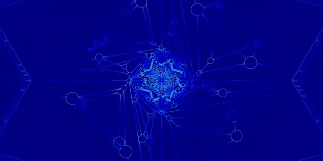 Niebieski Neon Tunel Sieć Wygaszacz 2:1 Univisium 60fps VJ Loop