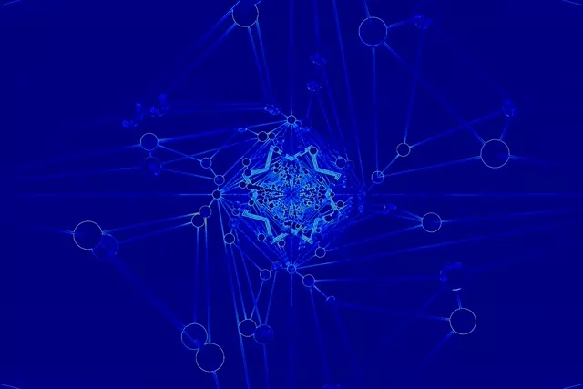 Синий Неоновый Туннель Сеть Заставка 3:2 Surface 60fps VJLoops для ПК