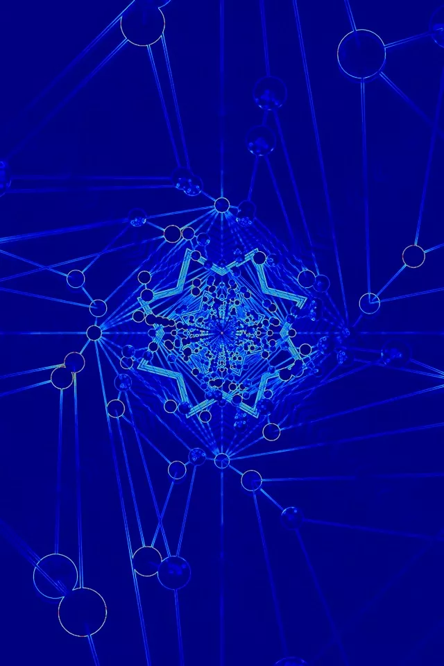 מנהרת נאון כחולה רשת שומר מסך 60fps 2:3 תצלום פורטרט VJ Loop