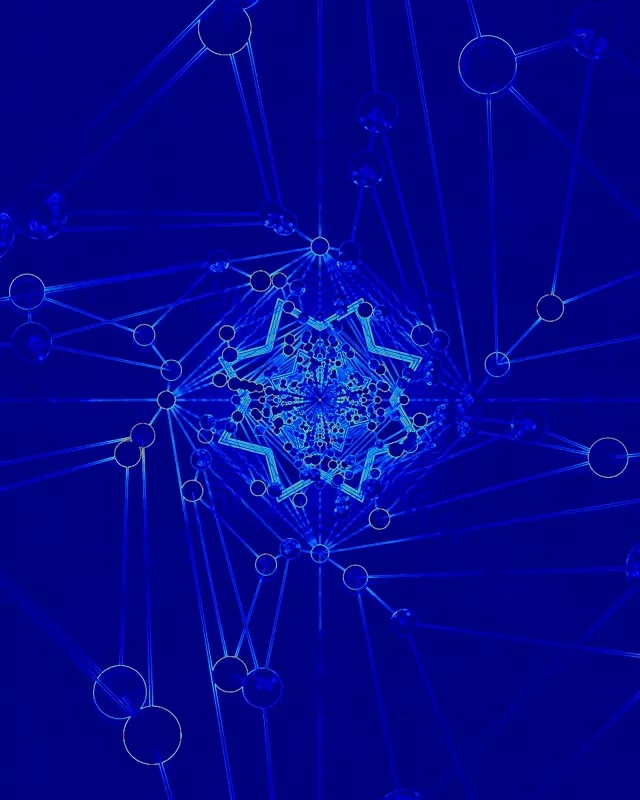 Tunel Neon Albastru Rețea Screensaver 60fps 4:5 Instagram VJ Loop