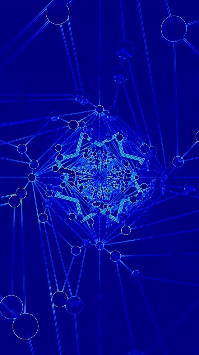 파란색 네온 터널 네트워크 화면보호기 60fps 9:16 릴스 VJ Loop