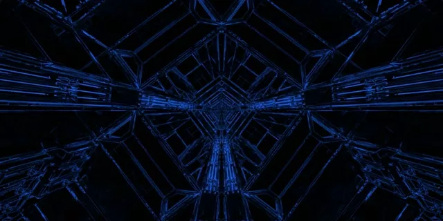 Blue Neon Tunnel Screensaver 2:1 Univisium 60fps VJ Loop PC Laptop