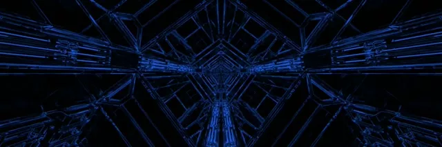 Sininen Neon Tunneli Näytönsäästäjä 3:1 Triple Wide 60fps VJLoops