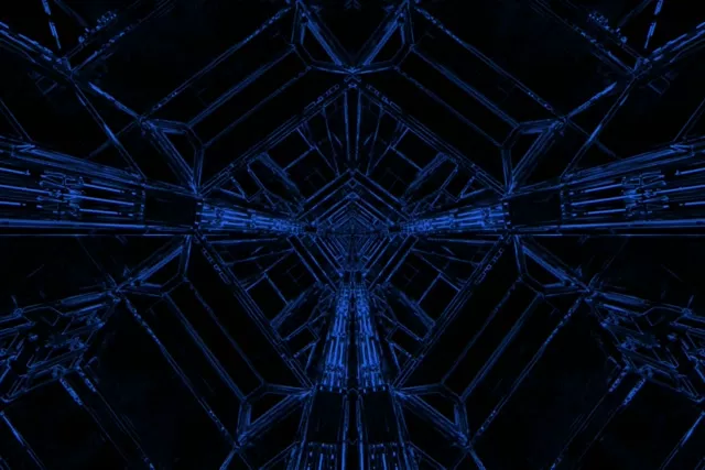 Modrý Neon Tunel Spořič 3:2 Surface 60fps VJ Loop PC